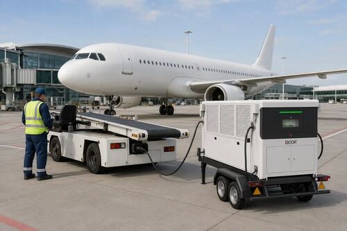 Recharge mobile pour les équipements de soutien au sol d'aéroport