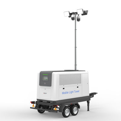 100000LM 1KW Tour phare mobile de surveillance Mast phare mobile avec chargeur